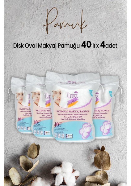 Disk Oval Makyaj Pamuğu 40' Lı x 4 Adet