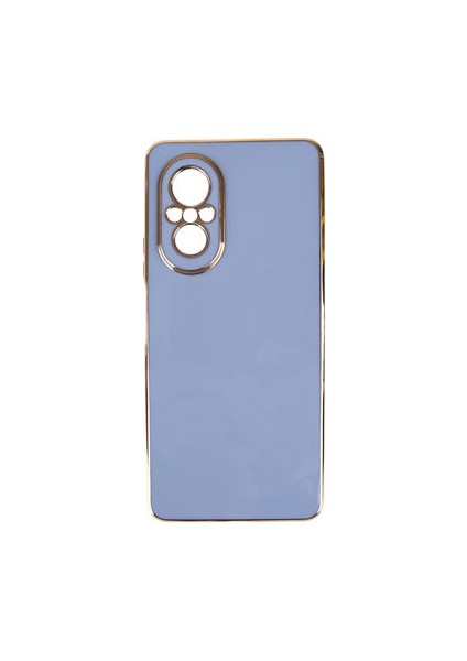 Huawei Nova 9 Se Parlak Yapılı ve Kenarları Altın Görünümlü Şık Bark Premium Silikon Kılıf