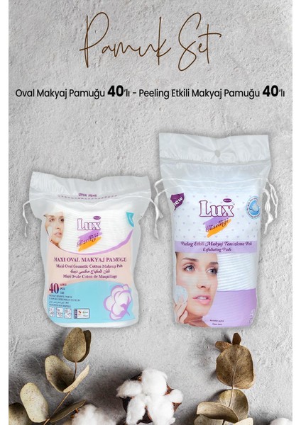 Peeling Etkili Makyaj Pamuğu 40' Lı ve Oval Makyaj Pamuğu 40' Lı
