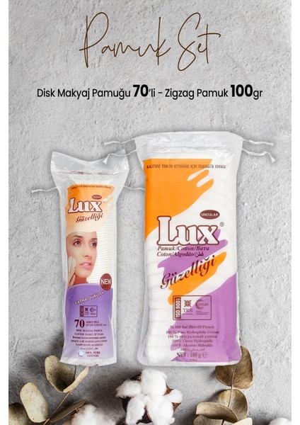 Disk Makyaj Pamuğu 70'li ve Zigzag Pamuk 100 gr