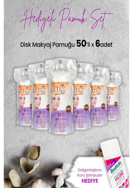 Disk Makyaj Pamuğu 50'li x 6 Adet ve Hediyeli