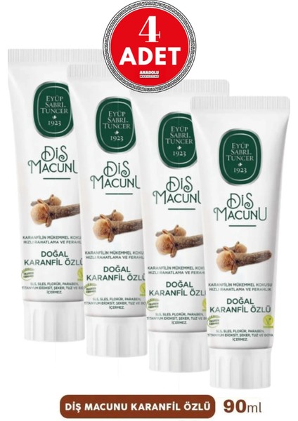 Diş Macunu Karanfil Özlü 90 ml x 4 Adet