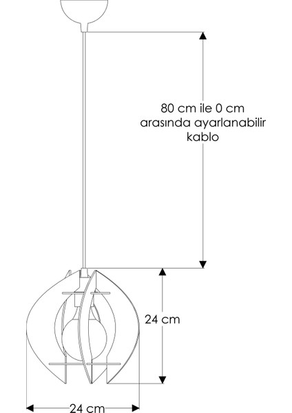 Kahverengi Ahşap Modern Tasarımlı Avize