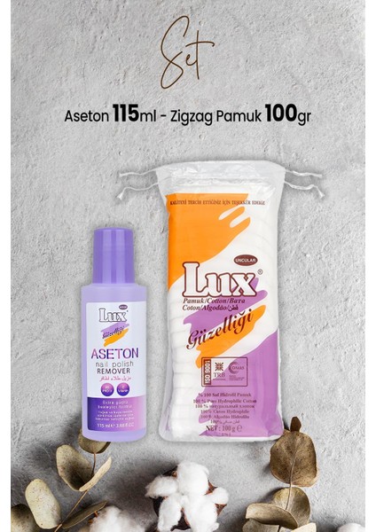 Aseton 115 ml ve Zigzag Pamuk 100 gr