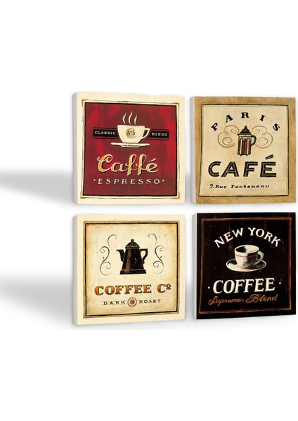 Stone Kahve Taş Bardak Altlığı – 4’lü Set, 10x10 cm Dekoratif Masaüstü Koruyucu Doğaltaş Altlık |SC108| fiyatları