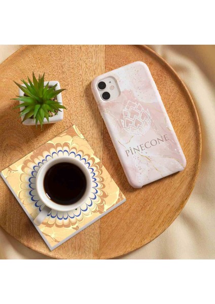 Ebru Sanatı, Lale, Tavus Kuşu Taş Bardak Altlığı – 4’lü Set, 10x10 cm Dekoratif Masaüstü Koruyucu Doğaltaş Altlık |SC120| fırsatları