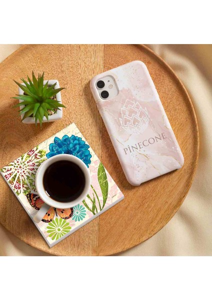 Stone Kelebek Taş Bardak Altlığı – 4’lü Set, 10x10 cm Dekoratif Masaüstü Koruyucu Doğaltaş Altlık |SC320|