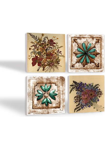 Stone Vintage Çiçek, Fas Desenli Vintage Taş Bardak Altlığı – 4’lü Set, 10x10 cm Dekoratif Masaüstü Koruyucu Doğaltaş Altlık |SC338| fiyatları