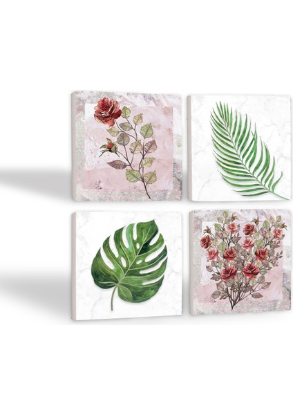 Stone Gül Çiçek, Yaprak Taş Bardak Altlığı – 4’lü Set, 10x10 cm Dekoratif Masaüstü Koruyucu Doğaltaş Altlık |SC351| fiyatları