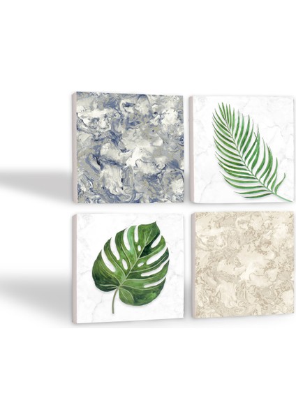Stone Yaprak, Desen Taş Bardak Altlığı – 4’lü Set, 10x10 cm Dekoratif Masaüstü Koruyucu Doğaltaş Altlık |SC361| fiyatları