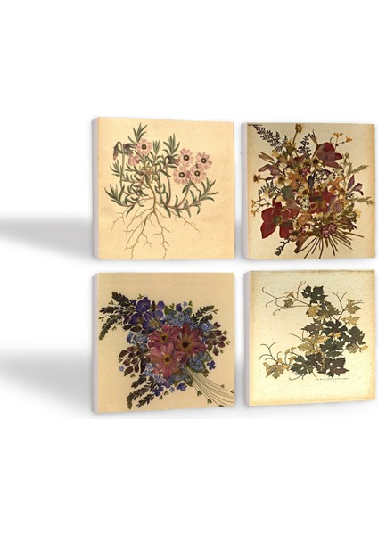 Stone Vintage Çiçek Taş Bardak Altlığı – 4’lü Set, 10x10 cm Dekoratif Masaüstü Koruyucu Doğaltaş Altlık |SC172| fiyatları