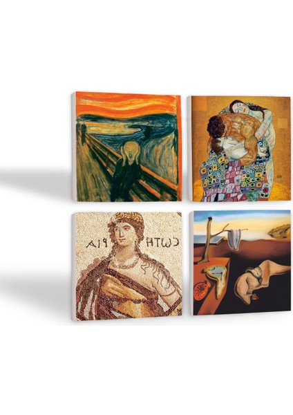 Salvador Dalí Belleğin Azmi, Çığlık, Soteria Mozaiği, Gustav Klimt Aile Kucaklama Taş Bardak Altlığı – 4’lü Set, 10x10 cm Dekoratif Masaüstü Koruyucu Doğaltaş Altlık |SC575| fiyatları