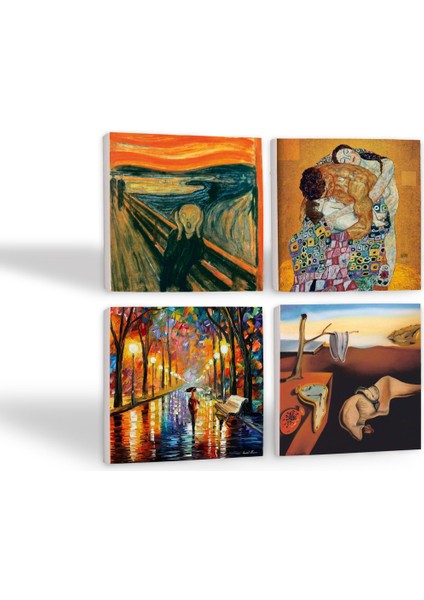 Salvador Dalí Belleğin Azmi, Çığlık, Fenerler, Gustav Klimt Aile Kucaklama Taş Bardak Altlığı – 4’lü Set, 10x10 cm Dekoratif Masaüstü Koruyucu Doğaltaş Altlık |SC577| fiyatları