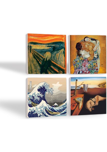 Dalí Belleğin Azmi, Büyük Dalga Japon Sanatı, Çığlık, Gustav Klimt Aile Kucaklama Taş Bardak Altlığı – 4’lü Set, 10x10 cm Dekoratif Masaüstü Koruyucu Doğaltaş Altlık |SC583| fiyatları