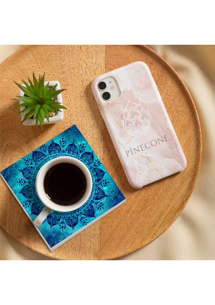 Mandala Taş Bardak Altlığı Masaüstü Koruyucu Altlık 4 Parça Set 10x10cm Stone Coasters SC230