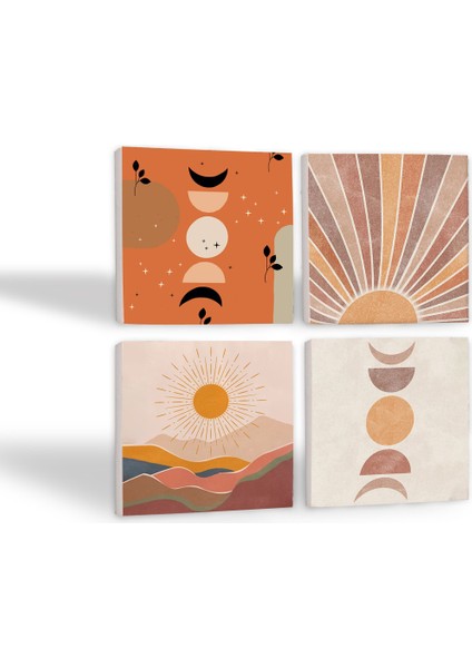 Stone Bohem, Minimalist Soyut Taş Bardak Altlığı – 4’lü Set, 10x10 cm Dekoratif Masaüstü Koruyucu Doğaltaş Altlık |SC259| fiyatları