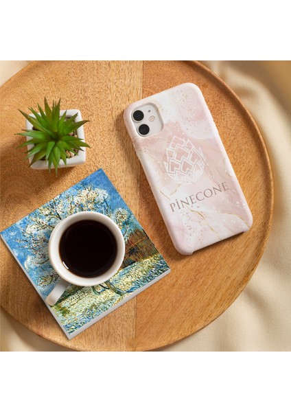 Van Gogh Zeytin Ağaçları, Şeftali Ağacı, Ren Nehri’nde Yıldızlı Gece, Süsenler Taş Bardak Altlığı Masaüstü Koruyucu Altlık 4 Parça Set 10x10cm Stone Coasters SC268