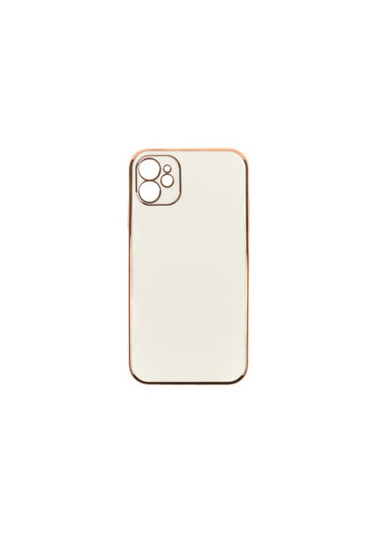 iPhone 11 Parlak Yapılı ve Kenarları Altın Görünümlü Şık Bark Premium Silikon Kılıf