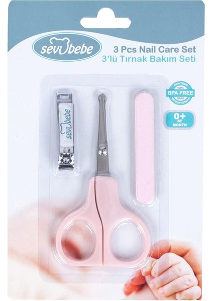 3'lü Tırnak Bakım Seti 507 Güvenli Tırnak Makası ve Törpü ile Bebeğinizin Tırnaklarına Özel