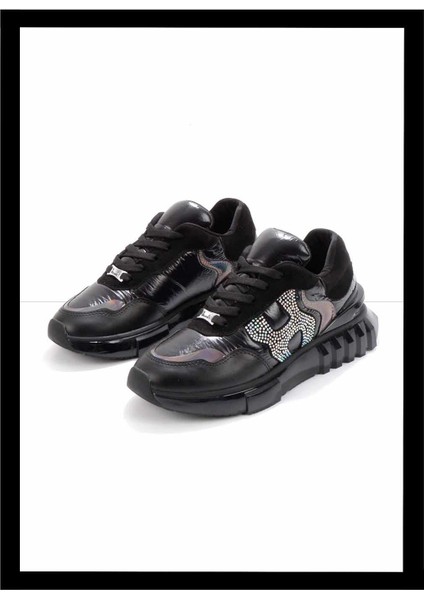 Siyah Süet Kadın Sneaker K01212200602