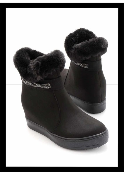 Siyah Süet Kadın Bot & Bootie K02566043502