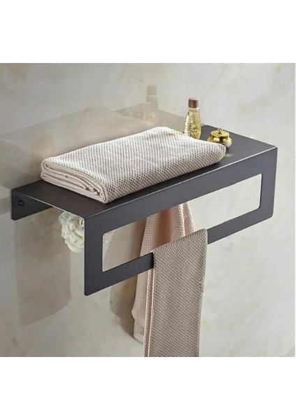 Modern Metal 3'lü Set: Raflı Banyo Havlu Askılığı Rulo Havlu Askılığı Tuvalet Kağıtlığı