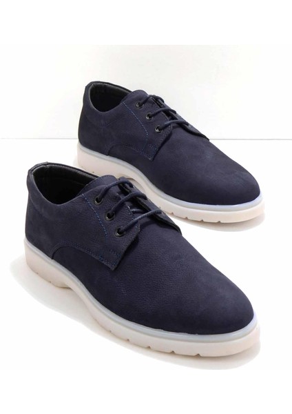 Lacivert Nubuk Leather Erkek Oxford Ayakkabı E01811202001