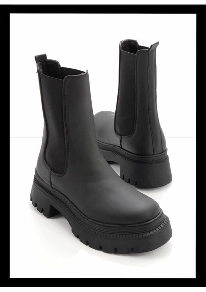 Mat Siyah Kadın Bot & Bootie K02703033309