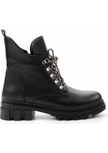 Siyah Platin Taşlı Kadın Bot & Bootie K02875070209 fiyatları