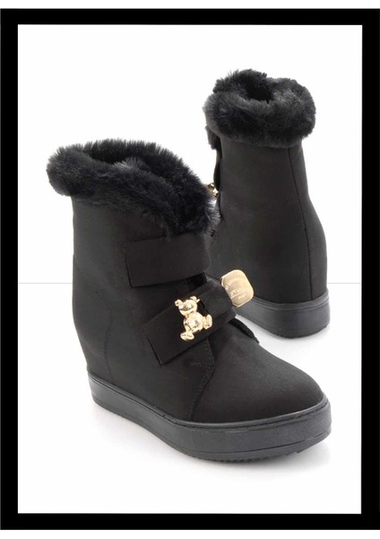 Siyah Süet Kadın Bot & Bootie K02566415002