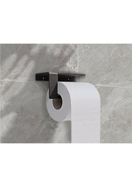 Modern Metal 3'lü Set: Raflı Banyo Havlu Askılığı Rulo Havlu Askılığı Tuvalet Kağıtlığı