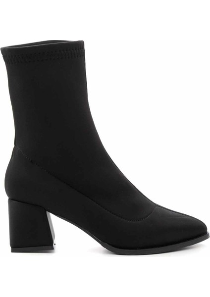 Siyah Streç Kadın Bot & Bootie K02792050717