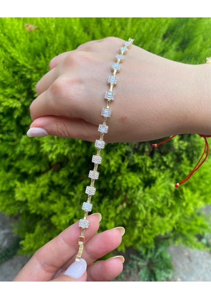 Kadın Gümüş Bagetli Bileklik fiyatları