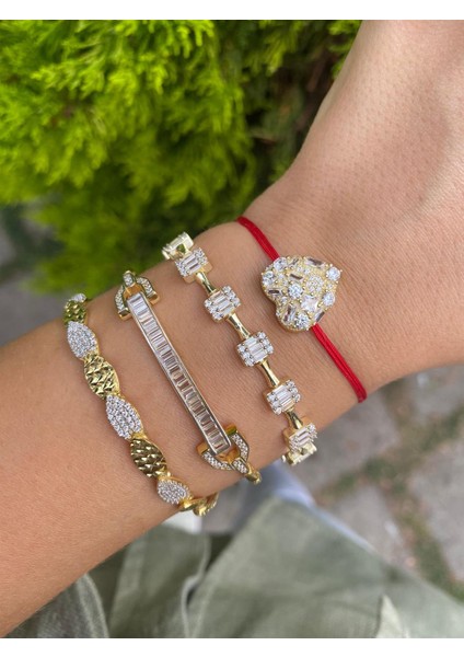 Kadın Gümüş Bagetli Bileklik modelleri