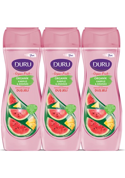 Organic Fruits Karpuz & Ananas Duş Jeli 3X450ML