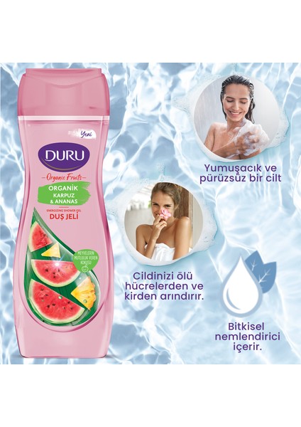 Organic Fruits Karpuz & Ananas Duş Jeli 3X450ML modelleri