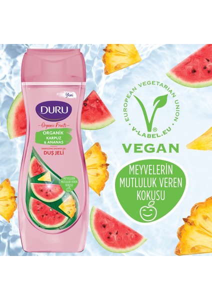Organic Fruits Karpuz & Ananas Duş Jeli 3X450ML fırsatları