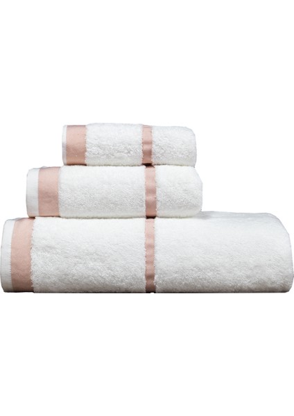 Penye Banyo Havlu Takımı 3lü Set 30X50 50X90 90X150 Beyaz / Pembe modelleri