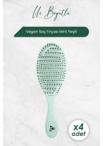 Üç Boyutlu Saç Fırçası Vegan Mint Yeşili 5846 x 4 Adet