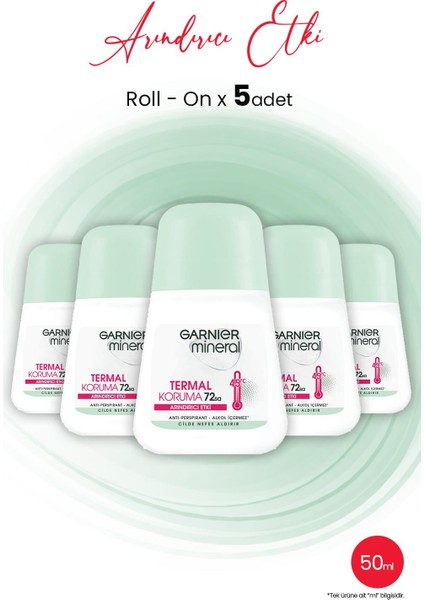 Mineral Roll-On Termal Koruma 72 Saat 50 ml x 5 Adet