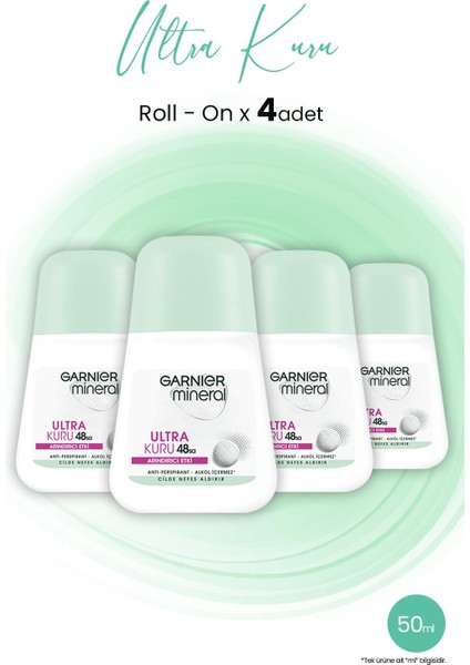 Mineral Ultra Kuru Roll-On 48 Saat x 4 Adet