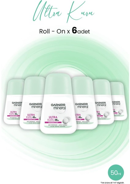 Mineral Ultra Kuru Roll-On 48 Saat x 6 Adet