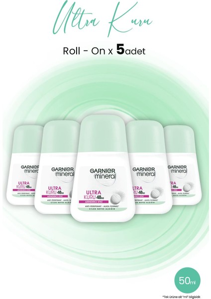 Mineral Ultra Kuru Roll-On 48 Saat x 5 Adet