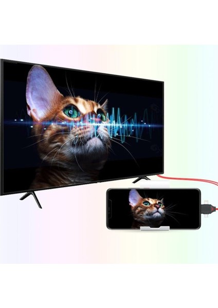 Tüm Huawei Telefonlar Için Hdmı Tv Bağlantı Kablosu : Type-C + Lightning + Micro USB To HDMI 2m Kablo.