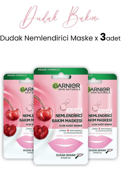 Dudak Nemlendiricisi Kağıt Bakım Maskesi 5 gr x 3 Adet