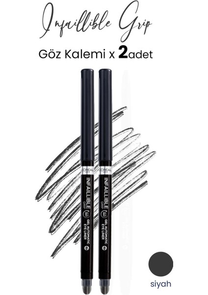 Infaillible Automatic Jel Göz Kalemi Yoğun Siyah X 2 Adet