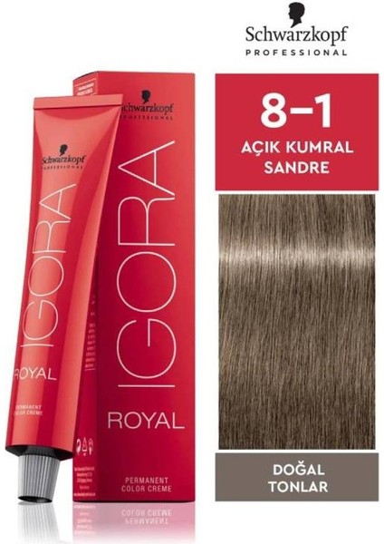 Igora Royal Doğal Tonlar 8-1 Açık Kumral Sandre Saç Boyası 60ml