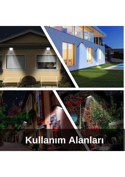 Solar Güneş Enerjili Kumandalı 6 Ledli Projektör Sokak Lambası Hareket Sensörlü Aydınlatma