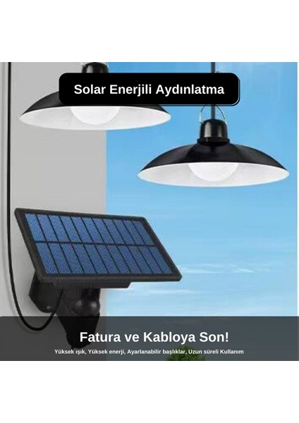 Solar 2 Ledli IP65 Su Geçirmez Sarkıt Bahçe Aydınlatma Güneş Enerjili Kumandalı LED Işık