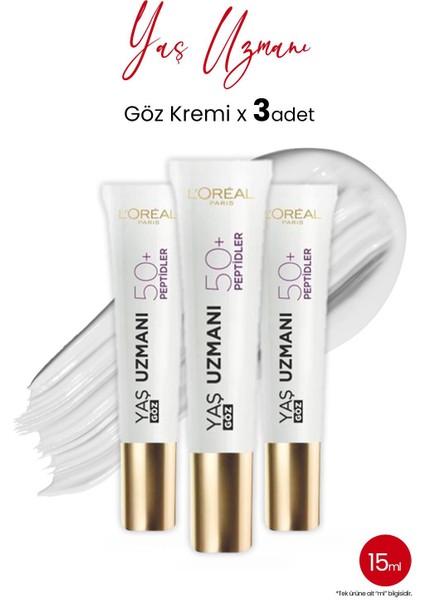 L'Oréal Paris Loreal Paris Yaş Uzmanı Yenileyici Göz Kremi 50+ 15 ml x 3 Adet